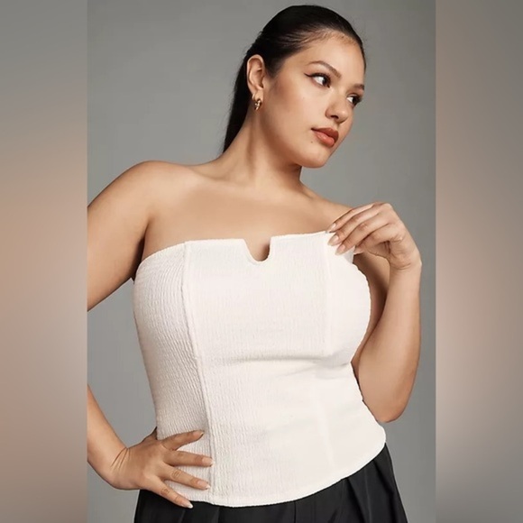 Anthropologie Tops - NWT Anthropologie White Porridge Tube Top 3X